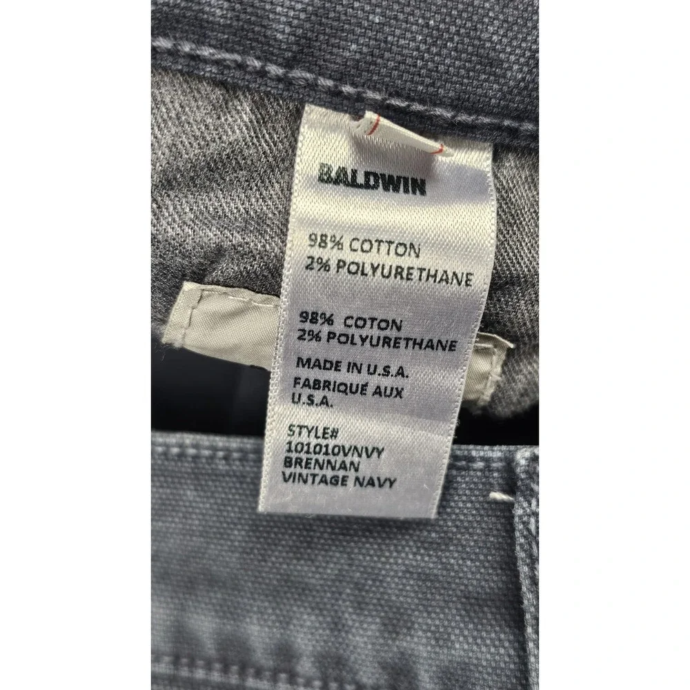 Baldwin Jeans Mens 34x32 Brennan Modern Straight Dark‎ Wash Designer Denim